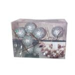 Decoratieve zilverkleurige glitter balletjes