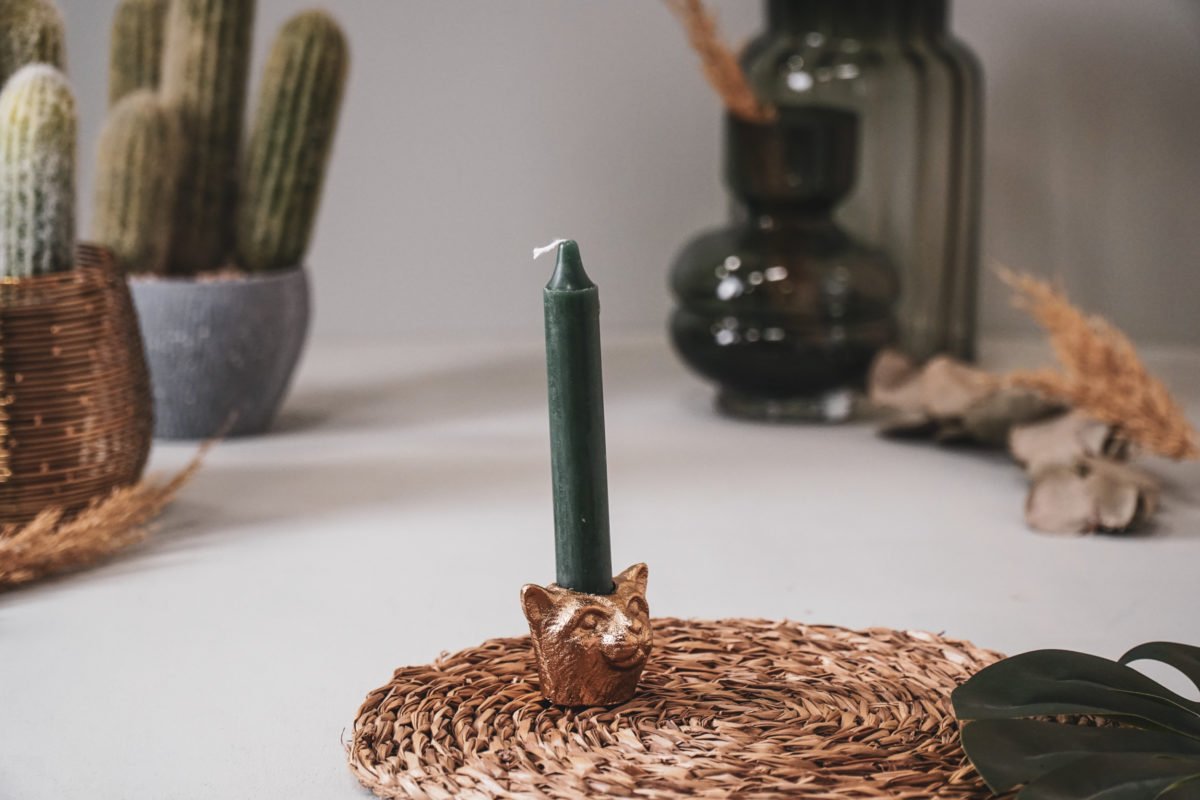 Kandelaar kat goudkleurig Charme Deco Interieurontwerp