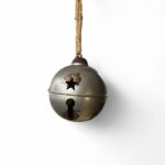 Grote kerstbal/-bel metaal touw - Afbeelding 3