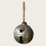 Grote kerstbal/-bel metaal touw - Afbeelding 2