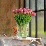 Bloemenboeket kunst tulpen 7 stuks roze