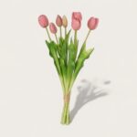 Bloemenboeket kunst tulpen 7 stuks roze - Afbeelding 2