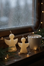 Winterkaarsen set van 3 – engeltje of dennenboom (per kleur geleverd) - Afbeelding 2