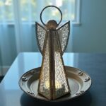 Messing engel theelichthouder – sfeervolle decoratie - gratis LED-lichtje - Afbeelding 2