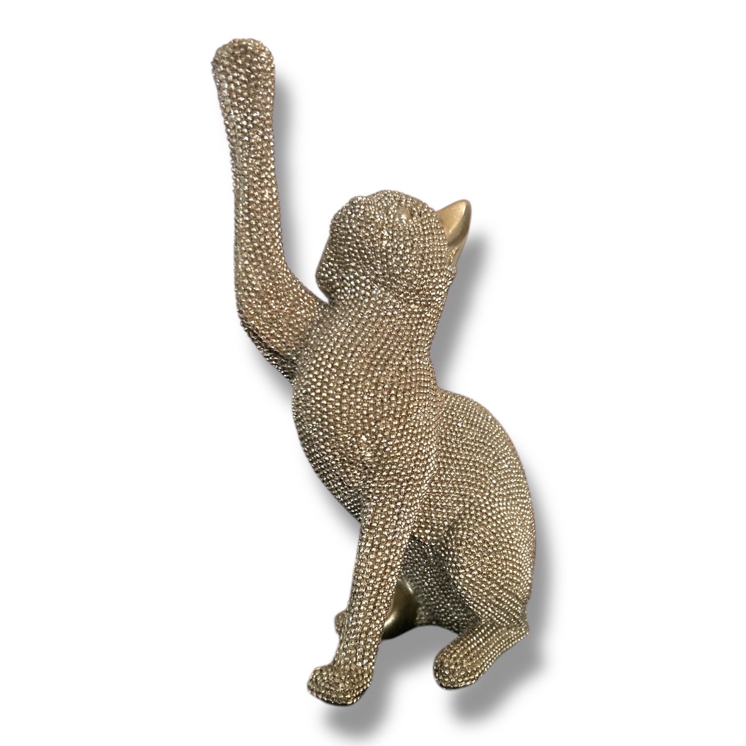 goud kat glitters Gouden kat beeld – elegant polystone sculptuur 22 cm - Afbeelding 1