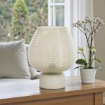 Tafellamp LED Ø22x27 cm ALENNA glas groen grijs