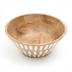 Houten schaal met ingelegd patroon – warme naturel tint