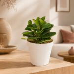 Decoratieve groene kunstplant in witte pot – 21 cm hoog